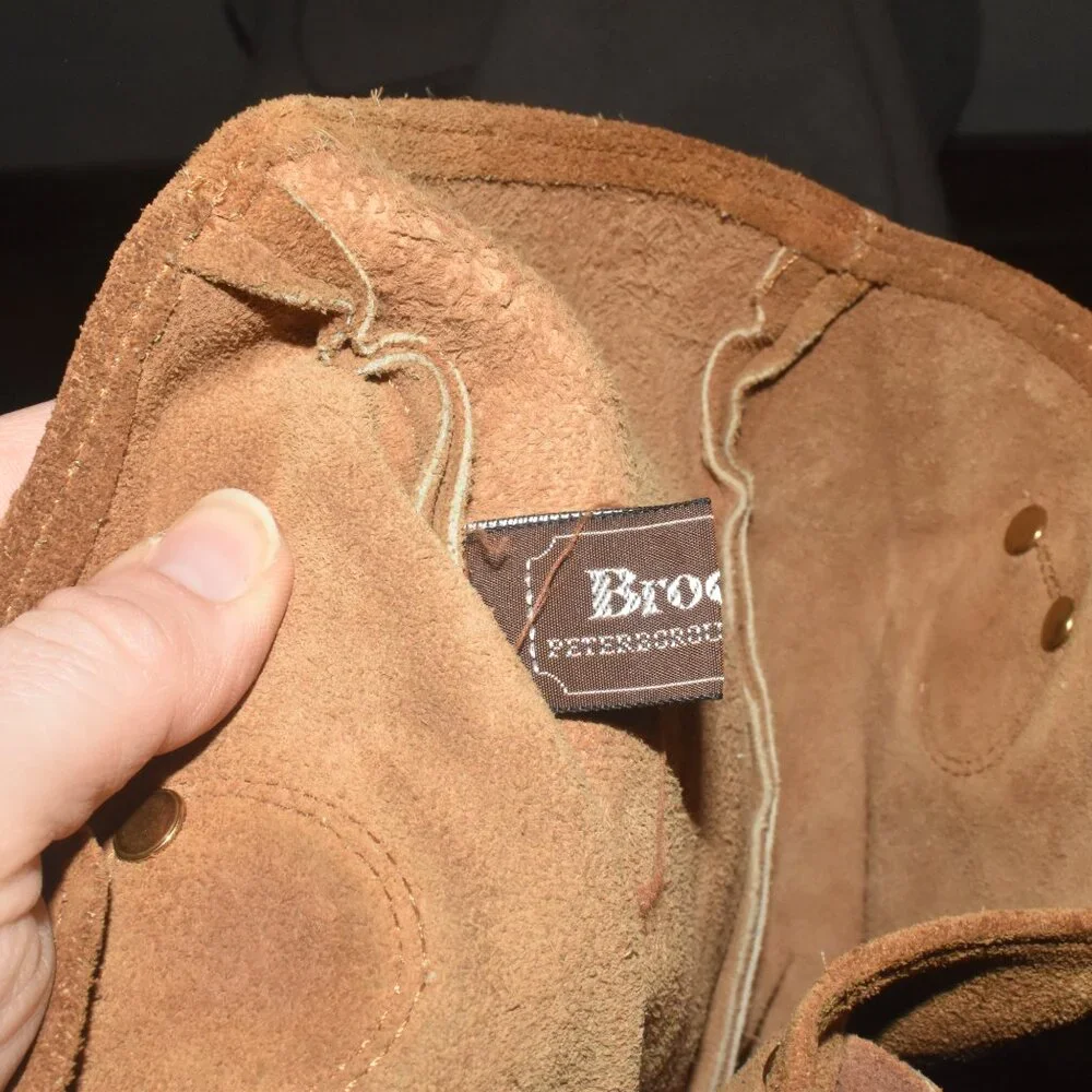 1980’s Vintage BROOKSTONE Peterborough, New Hampshirt Suede Leather Tote Bag - Picture 4 of 9
